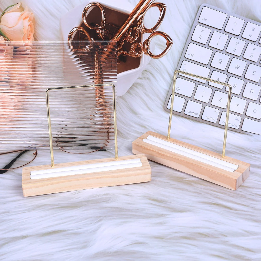 Présentoir Collier Bois Massif Blanc Vitrine