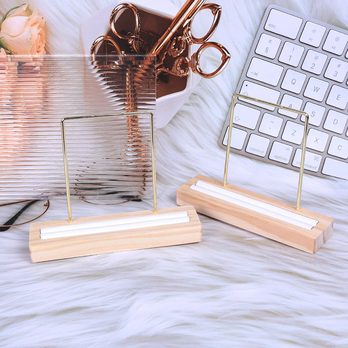 Présentoir Collier Bois Massif Blanc Vitrine