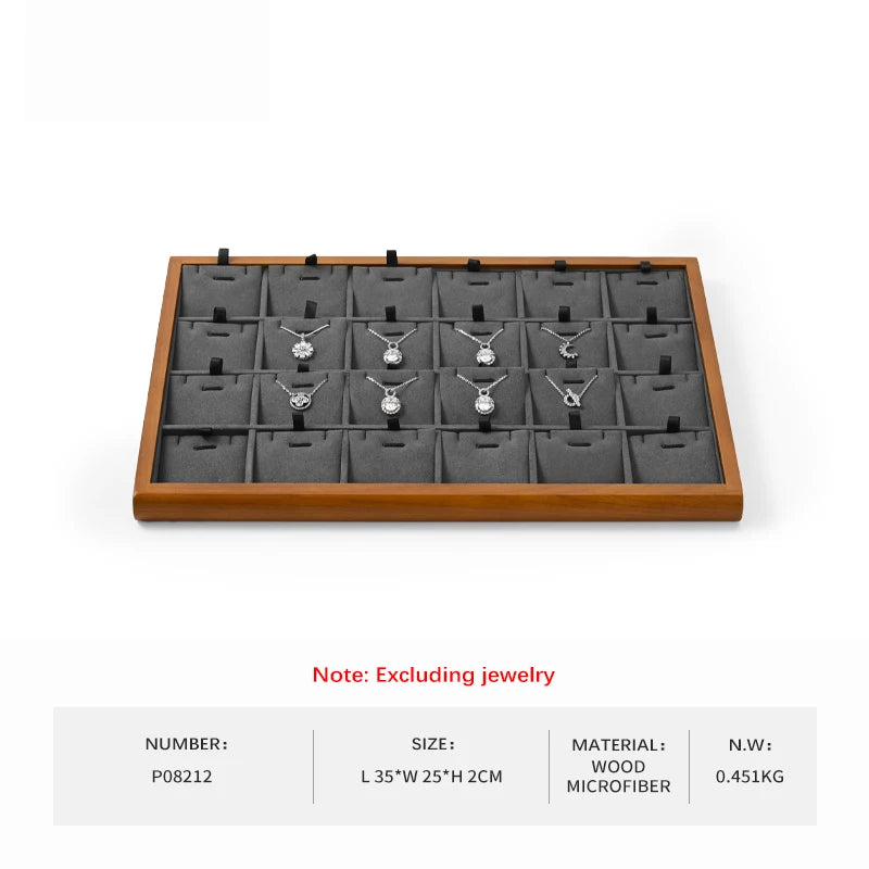 Plateau Bijoux Bois Gris Velours Modulable