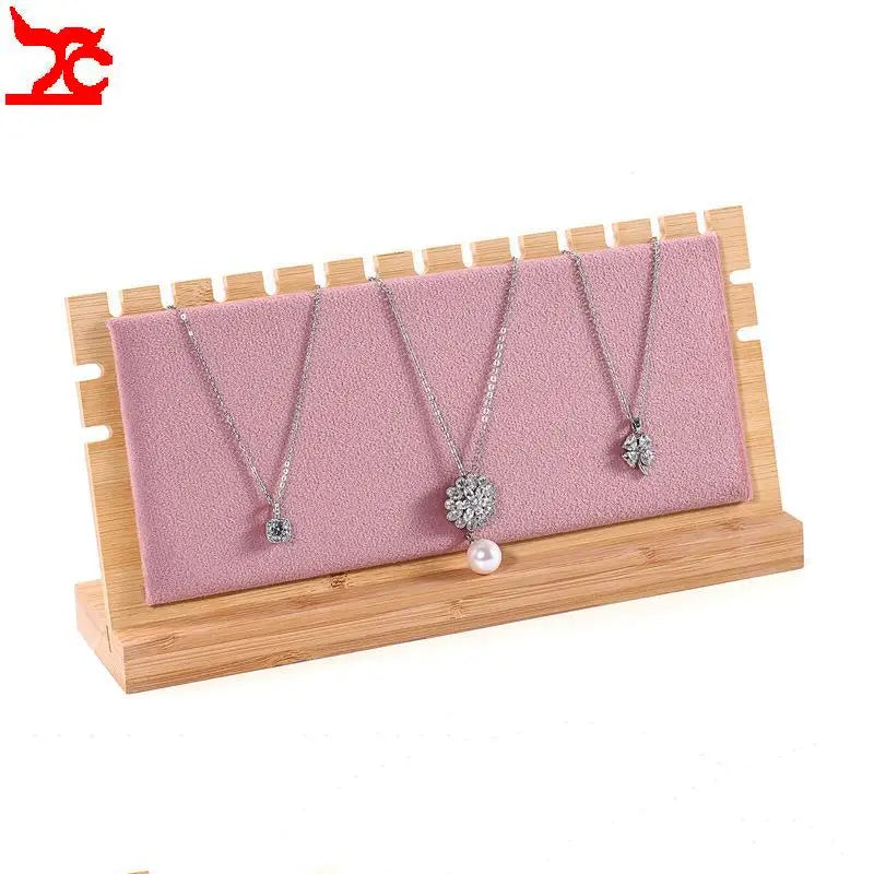 Présentoir Collier Plat Bois Velours