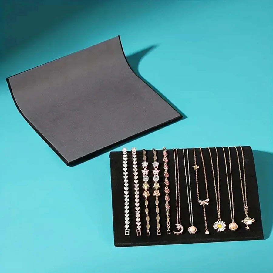 Présentoir Collier Vitrine Velours Noir Premium