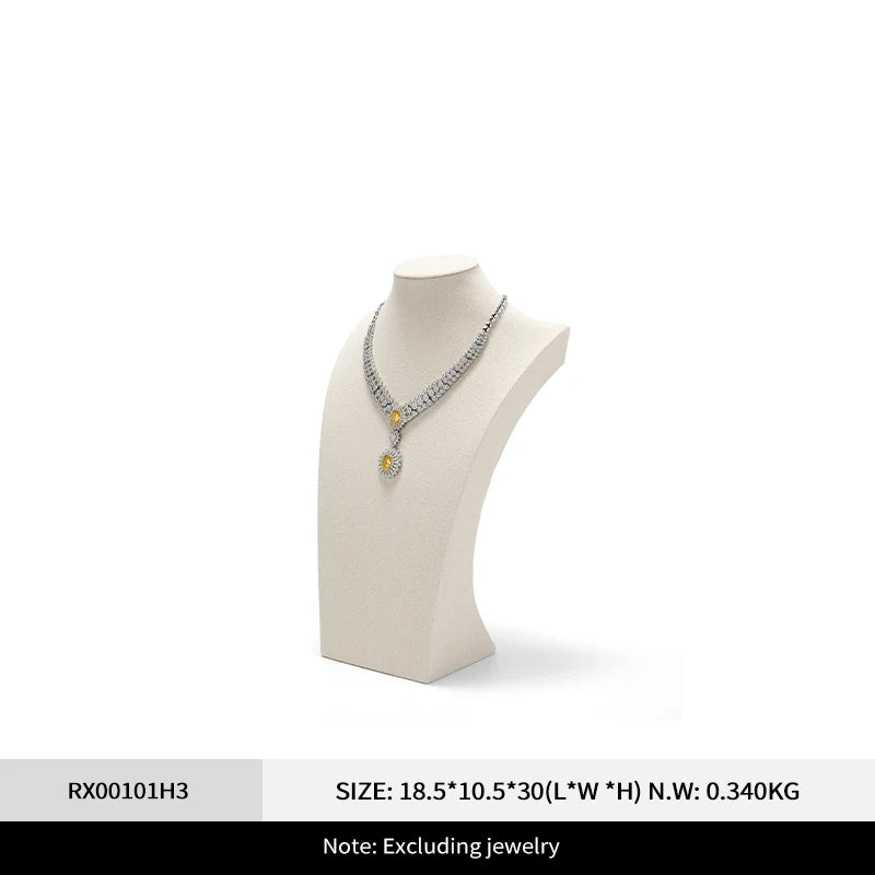 Buste Collier Coton Lin Hauteur Variable