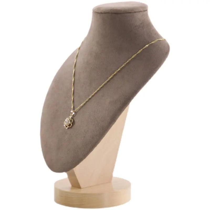 Buste Boucle Bois Velours Mannequin Comptoir