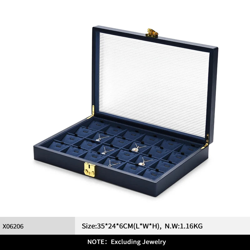 Boîte Bijoux Cuir Premium Couvercle Transparent