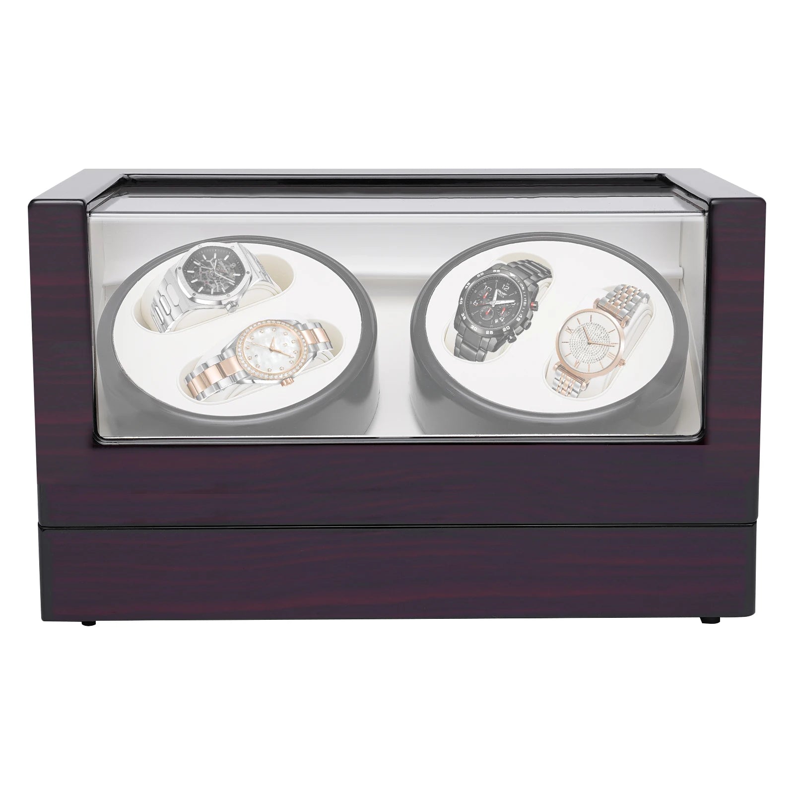 Coffre Fort Montre Bois Remontoir 4 Rotatif Santal
