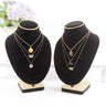Présentoir Collier Buste Velours Noir Mat