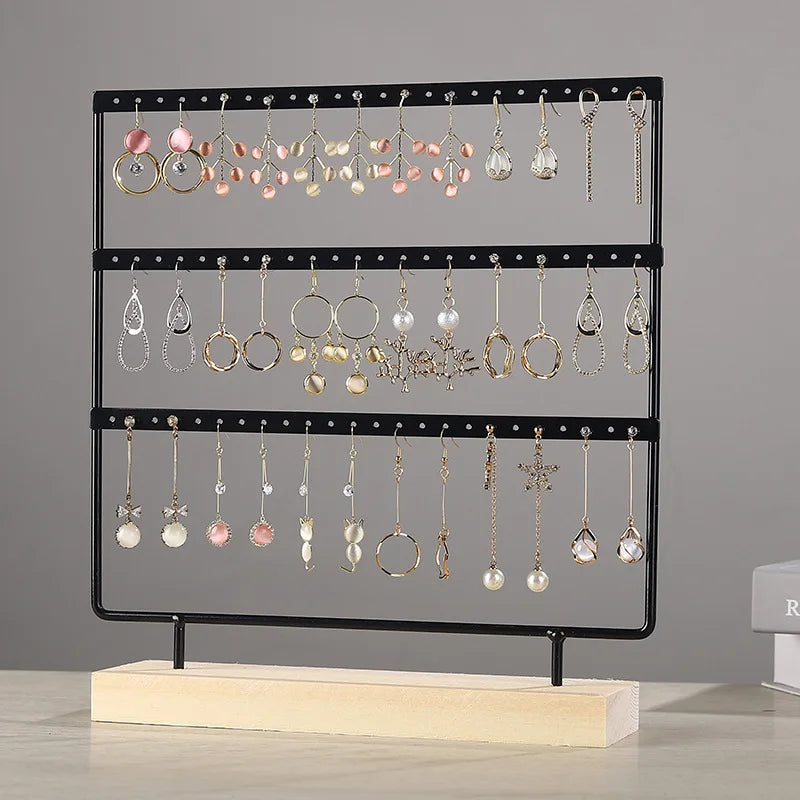 Porte Boucles d'Oreilles Bois Organisateur