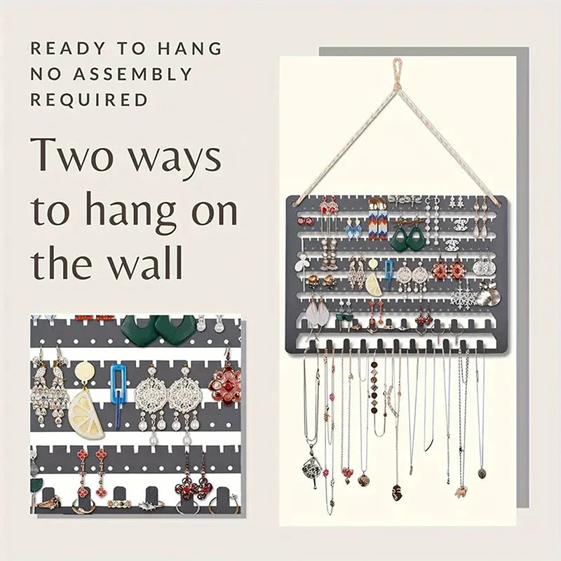 Porte Bijoux Bois Mural Collier Boucles