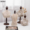 Présentoir Collier Buste Femme Bois