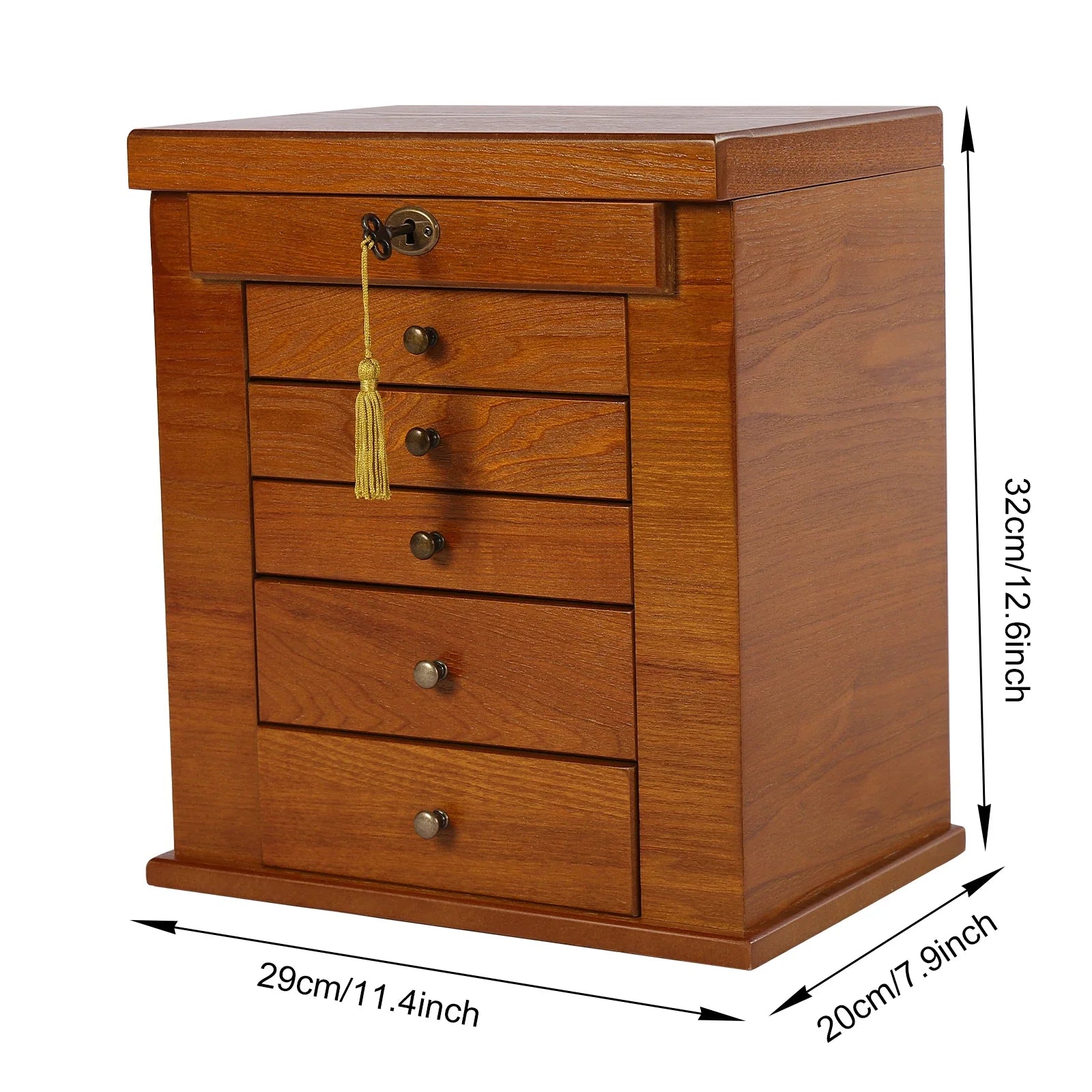 Armoire Bijoux Bois Massif Style Classique Grand