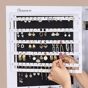 Armoire à Bijoux Bois Miroir LED
