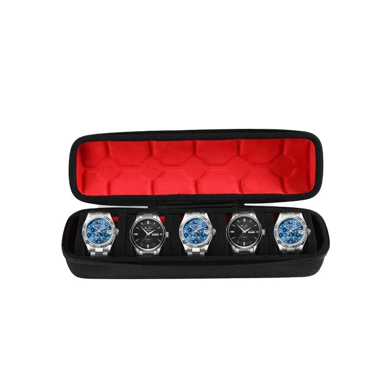 Boîte Montre Cuir Voyage Nylon Étanche