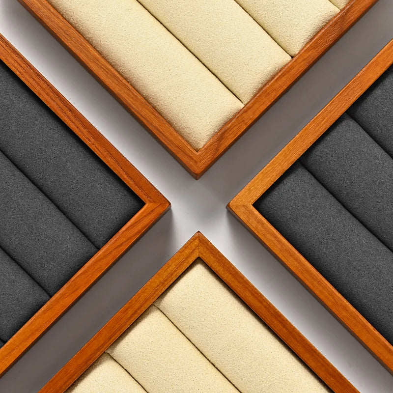 Plateau Bague Bois Velours Bijouterie