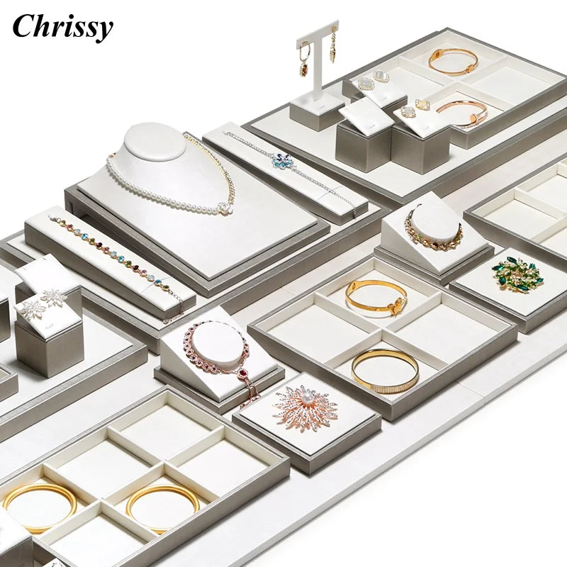 Présentoir Bijoux Cuir Brossé Vitrine Comptoir