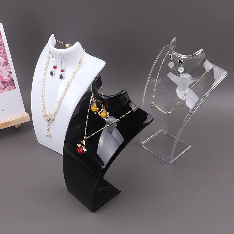 Présentoir Collier Buste Plastique 3 Coloris