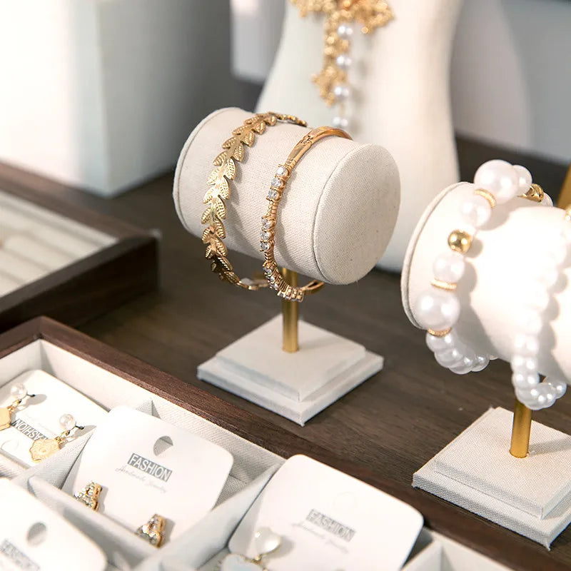 Présentoir Collier Bois Hêtre Lin Magasin