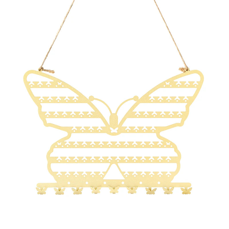 Présentoir Collier Mural Métal Papillon Décoratif