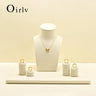 Présentoir Bague Bois Daim Boutique Vitrine