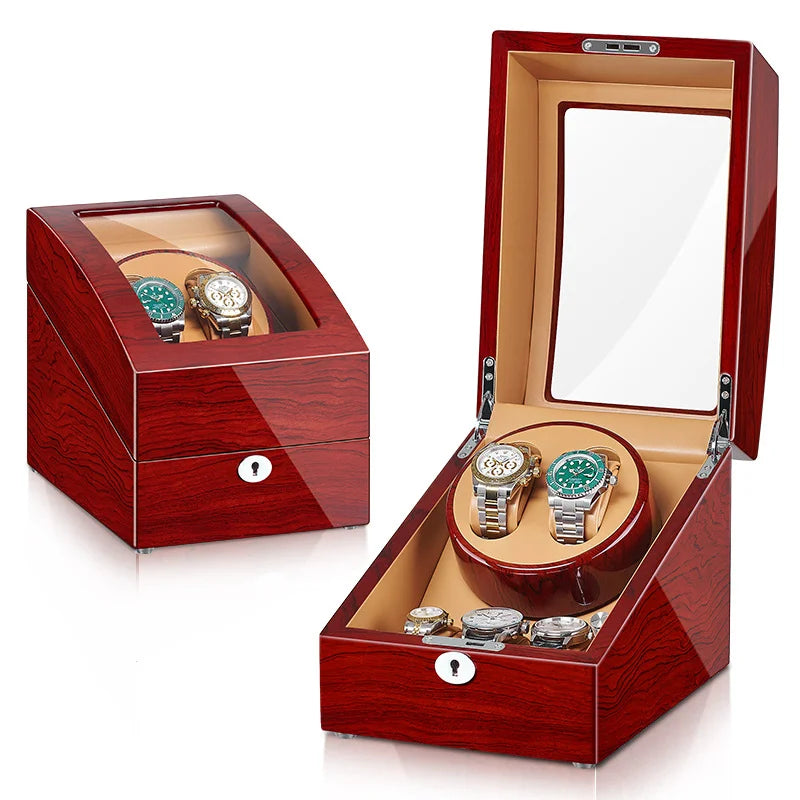 Mallette Bijoux Cuir Remontoir Montre 4+6 Rotatif