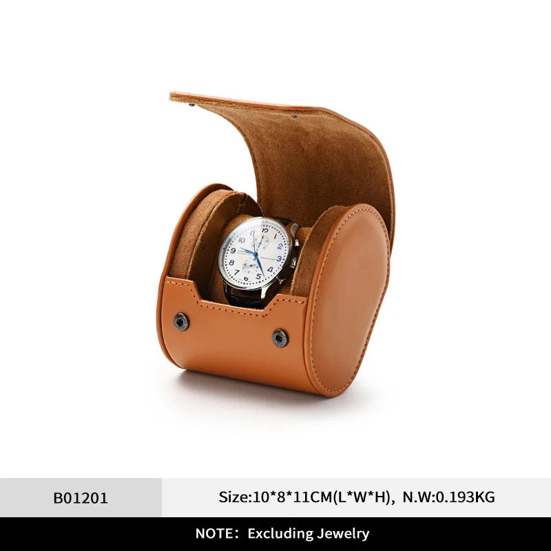 Étui Montre Cuir Voyage Rouleau Coussin