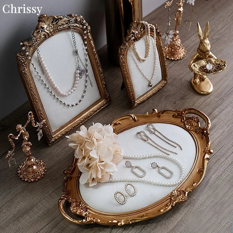 Présentoir Bijoux Résine Velours Rétro Vintage