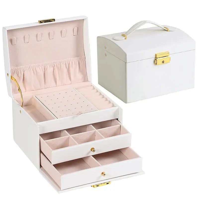 Boite a Bijoux Velours Cuir Coffret Voyage Femme