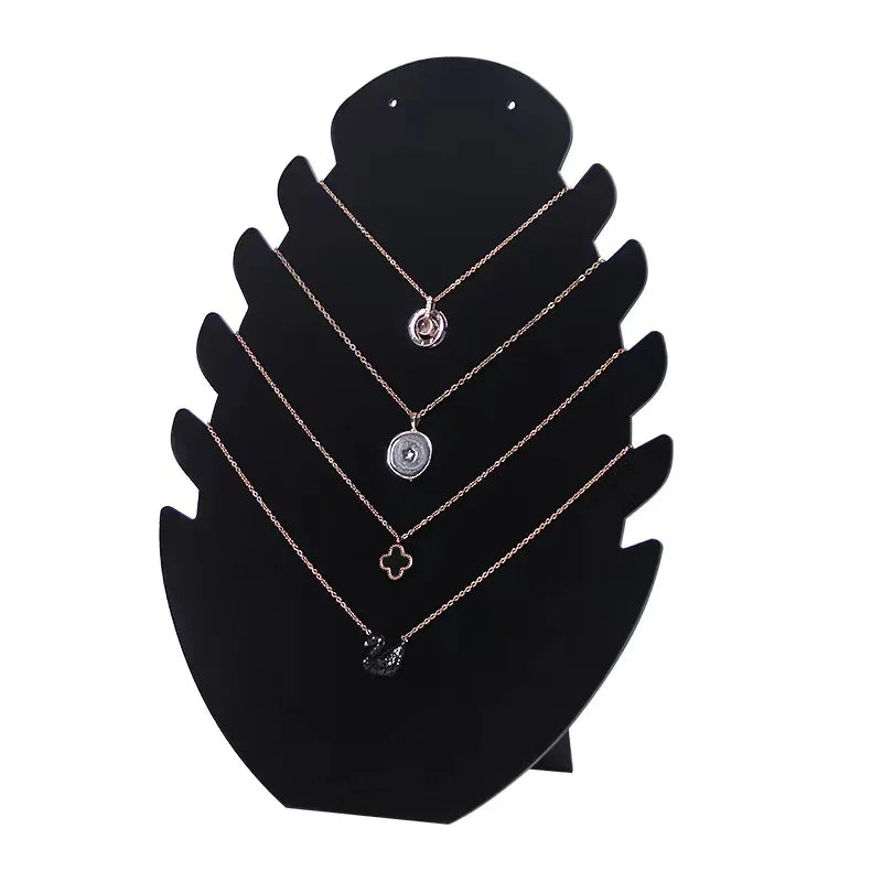 Présentoir Collier Métal Feuille Noir