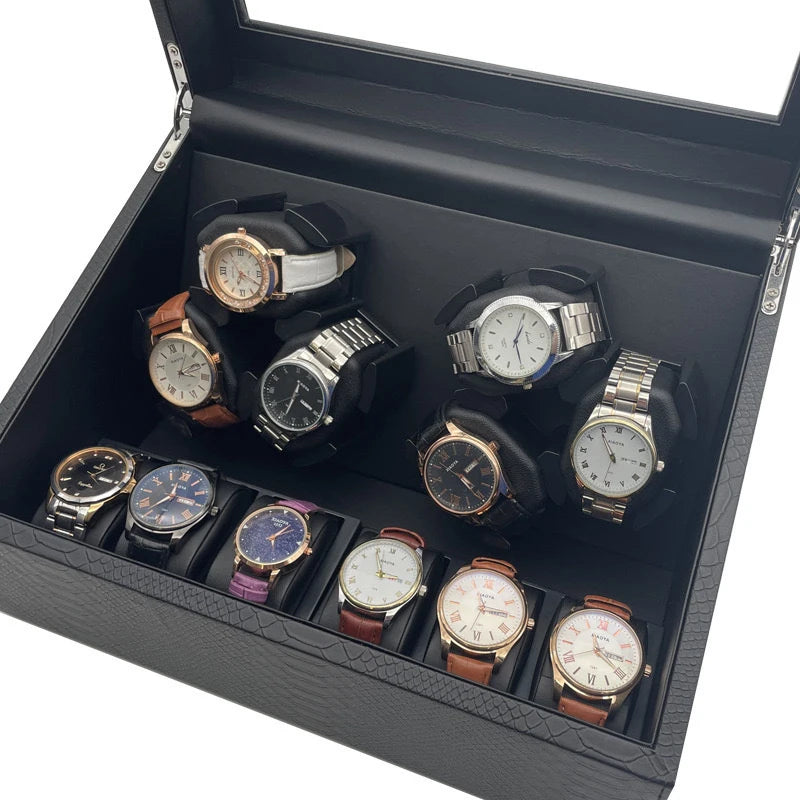 Coffre Fort Montre Bois 6 Remontoirs Rotatif