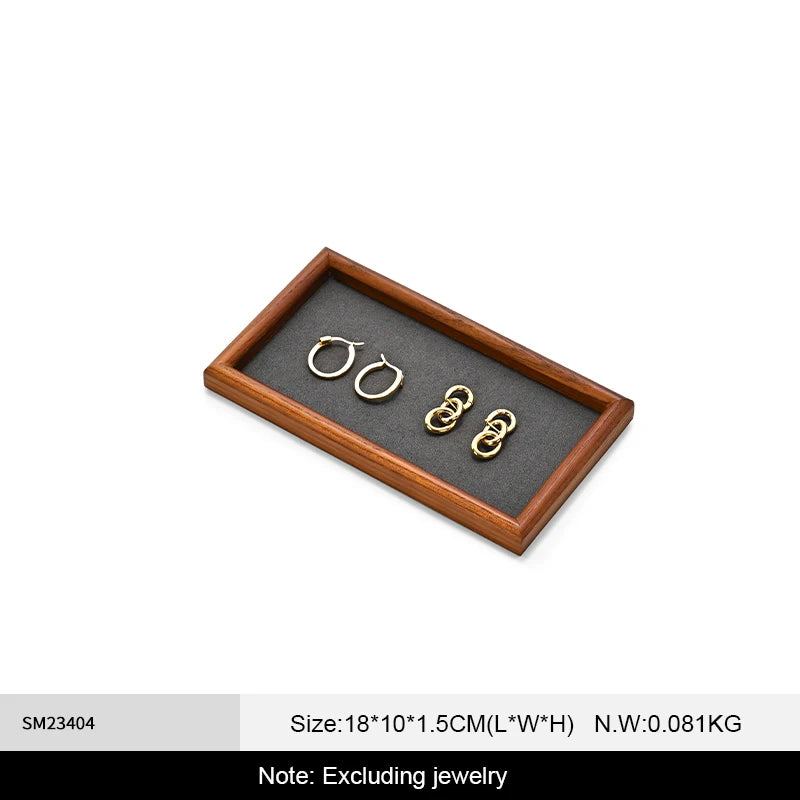 Plateau Bijoux Bois Velours Boutique Présentation