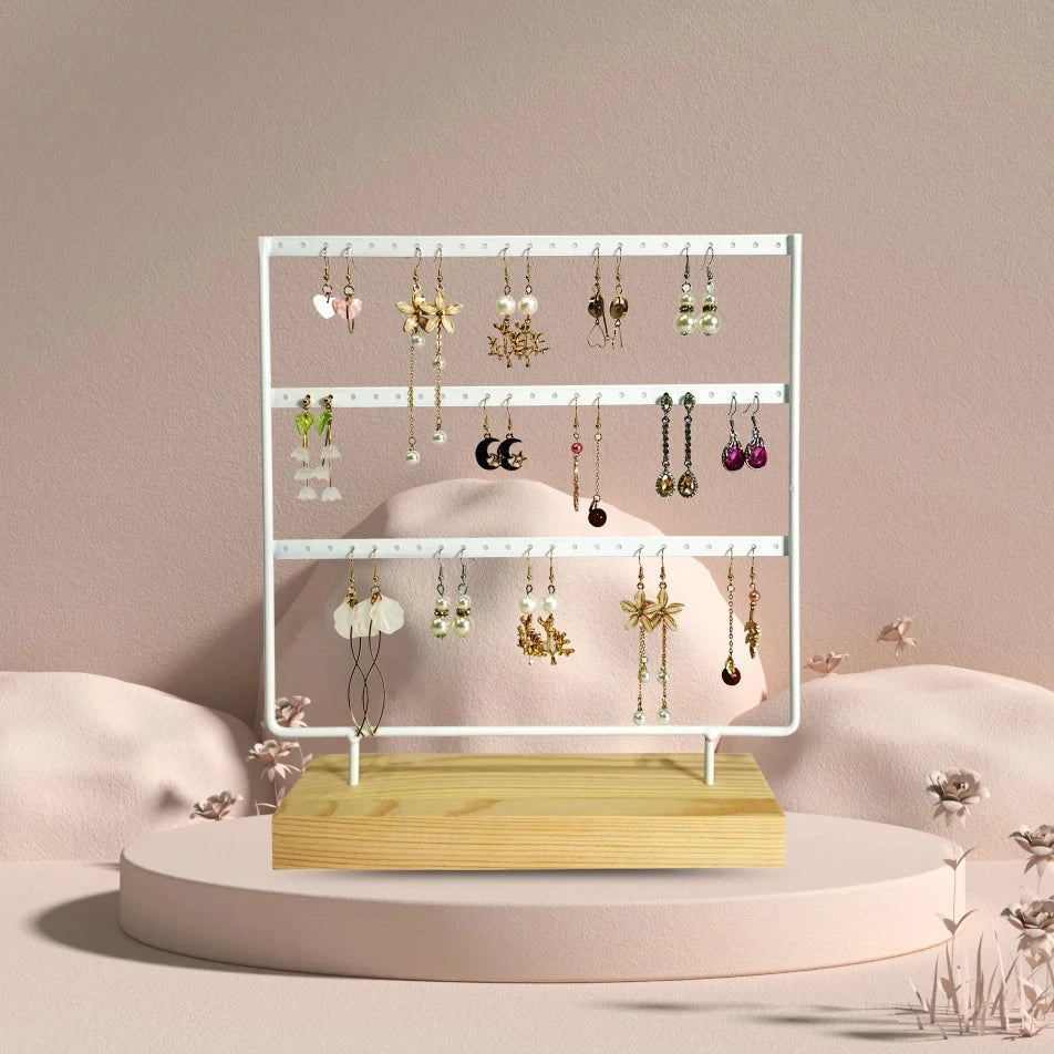 Présentoir Boucles d'Oreilles Métal Grille Vitrine