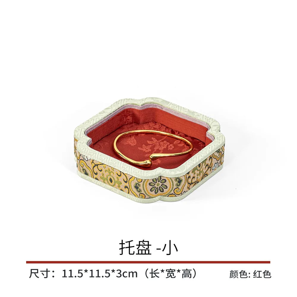 Plateau Bijoux Velours Royal Brodé Cadeau Aïd