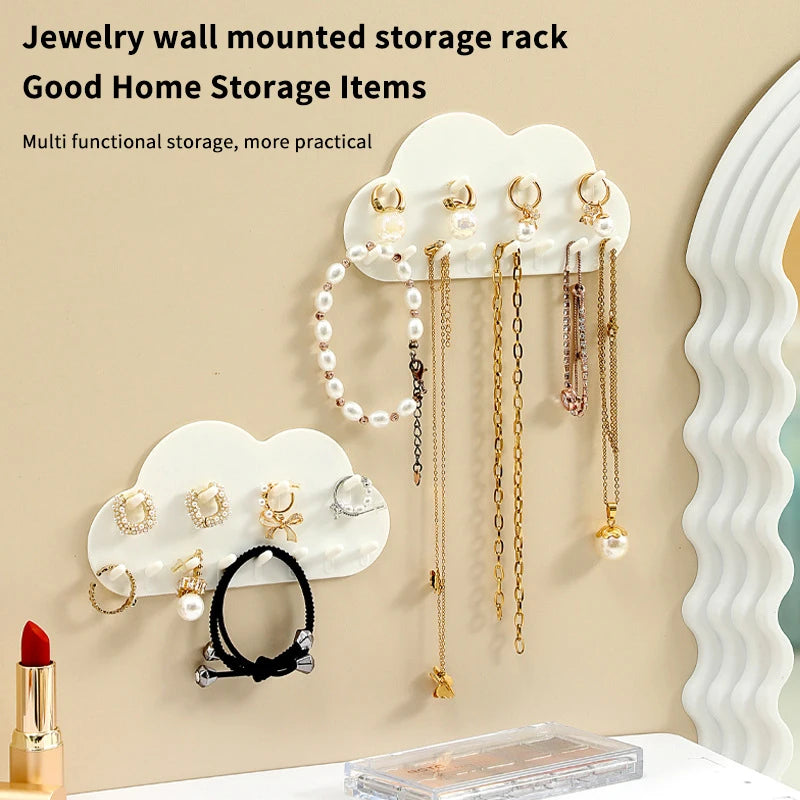 Présentoir Collier Mural Métal Nuage Déco