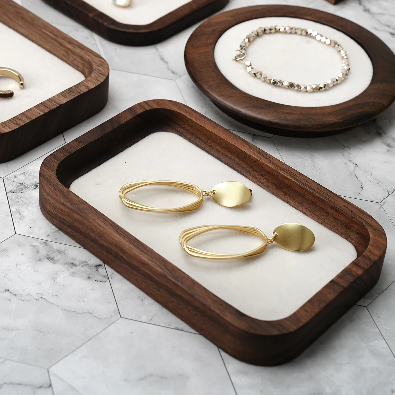 Plateau Bijoux Bois Massif Bracelet Bague Atelier