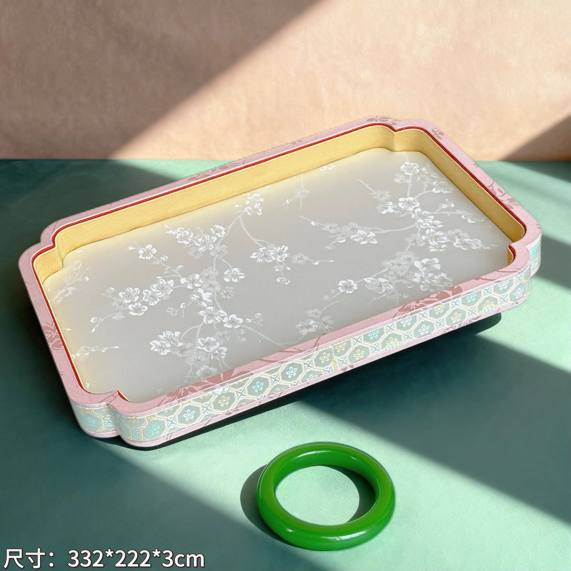 Plateau Bijoux Velours Brodé Vintage Chinois
