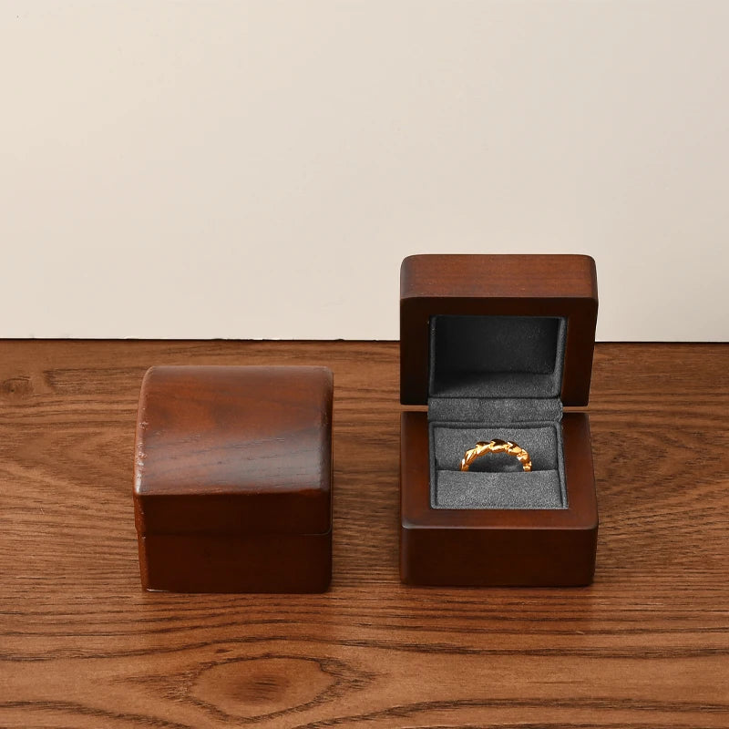 Boîte Bague Bois Mariage Fiançailles Organisatrice
