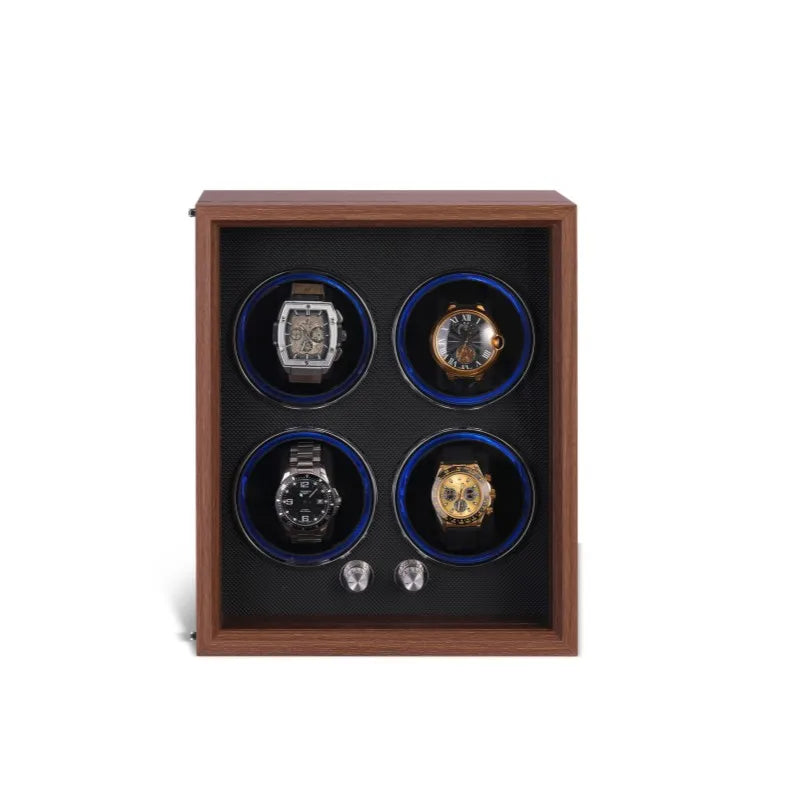 Coffre Fort Montre Bois Rotatif Remontoir LED