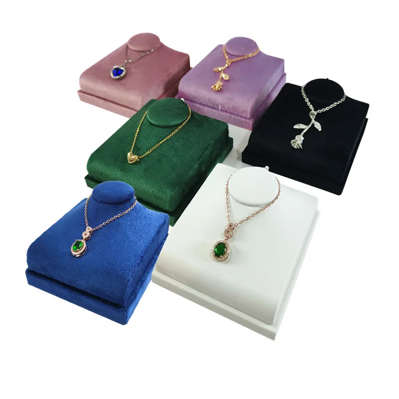 Présentoir Collier Velours Plat Luxe