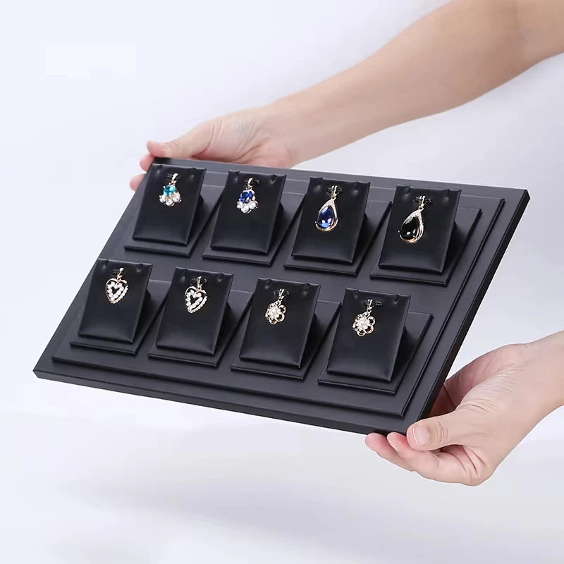 Présentoir Bague Cuir Simili Noir Comptoir