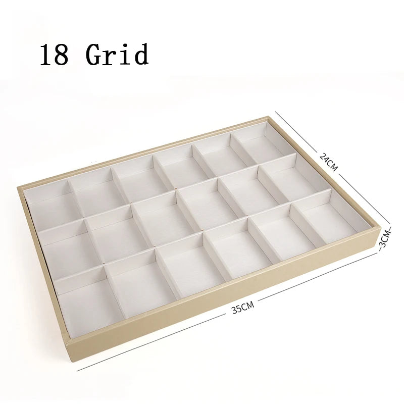 Plateau Bijoux Cuir Empilable Séparateurs Modulaire