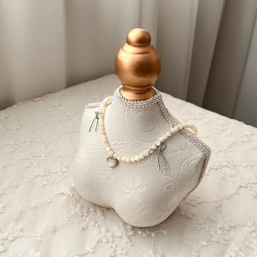 Présentoir Collier Buste Bois Bambou Élégant
