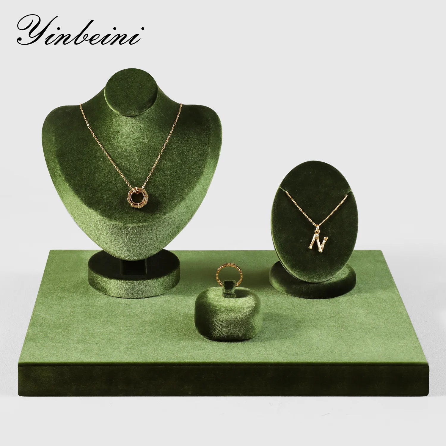 Présentoir Collier Velours Ovale Multicolore