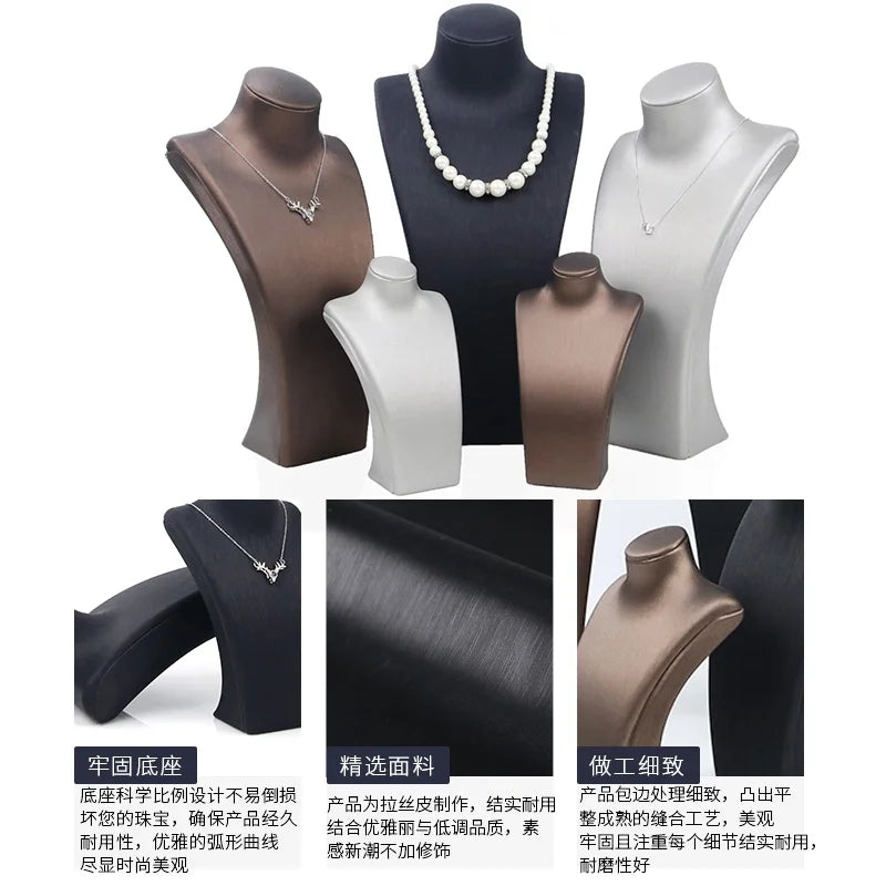 Buste Collier Cuir Premium Modulable Vitrine