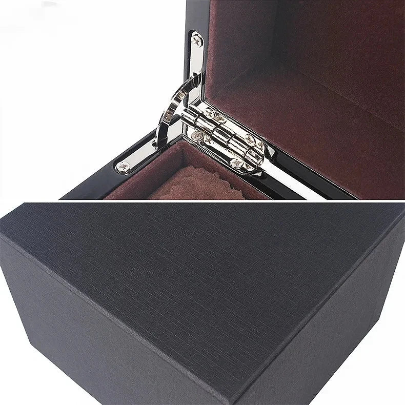 Boîte Montre Bois Laqué Noir Premium