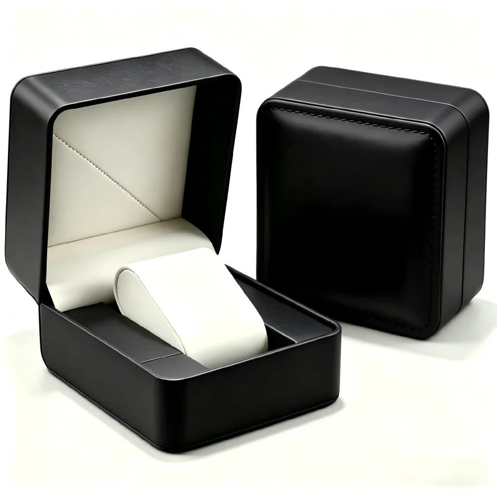 Étui Montre Cuir PU Coussin Coffret Cadeau