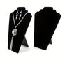 Présentoir Collier Velours Plat Noir Élégant