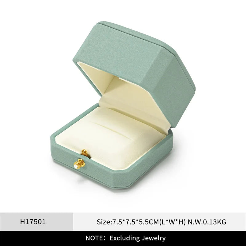 Boîte Bague Velours Simple Double Demande Mariage