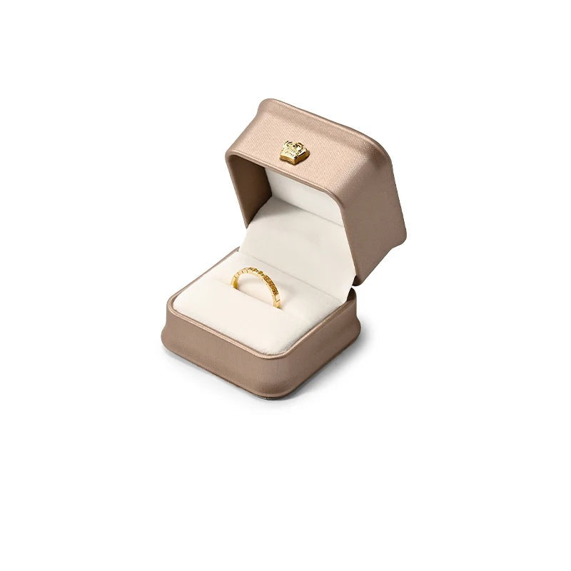 Boîte Bijoux Cuir Doré Coffret Mariage Premium