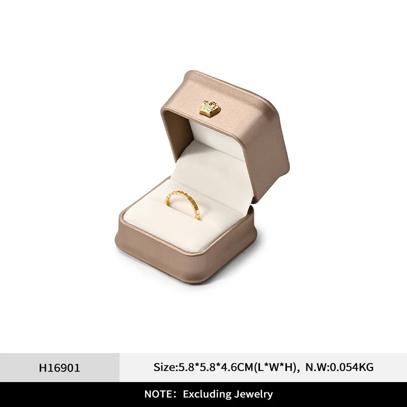 Boîte Bijoux Cuir Doré Coffret Mariage Premium