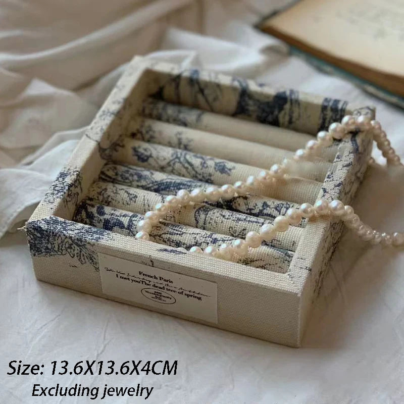 Présentoir Bijoux Bois Velours Rétro Comptoir