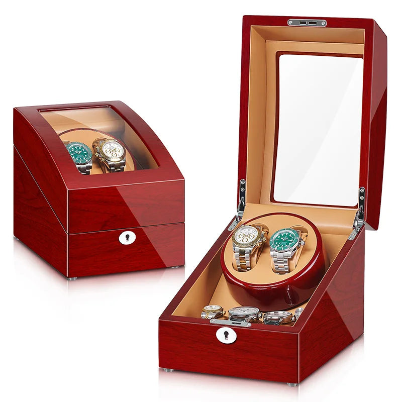 Mallette Bijoux Cuir Remontoir Montre 4+6 Rotatif